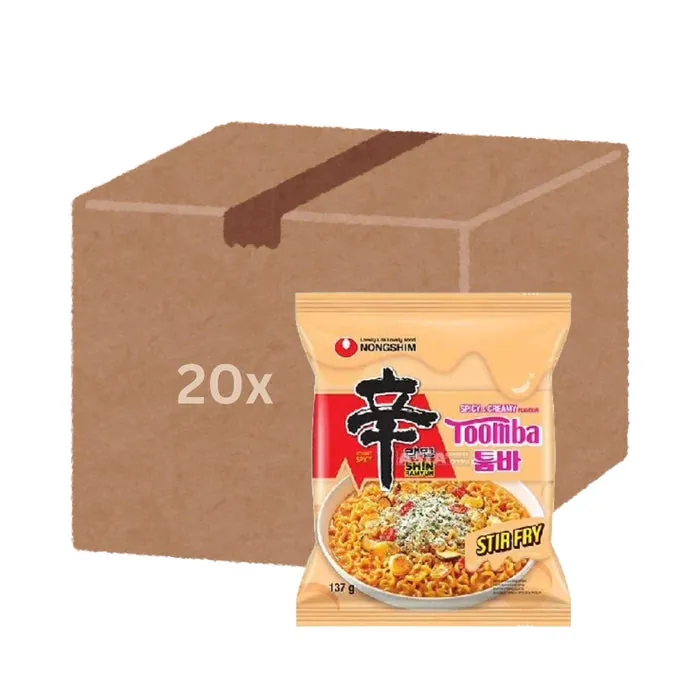 20x Shin Ramyun Toomba Spicy Creamy Stir Fry 137g x20 | Würzig & Cremig | Koreanische Instant-Nudeln Halal (MHD: 29.01.2026)