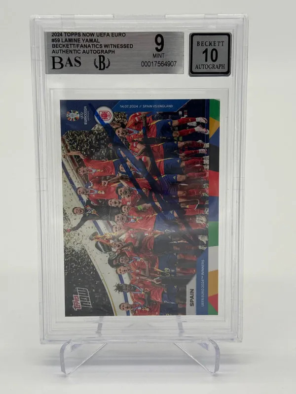 2024 Topps Now UEFA Euro Lamine Yamal On Card Auto BGS 9 Auto 10