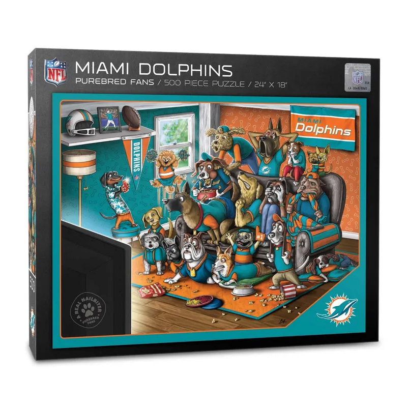 Miami Dolphins Purebred Fans: A Real Nailbiter 500-Piece Puzzle