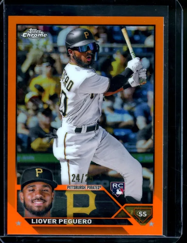 2023 Topps Chrome Liover Peguero Rookie Orange /25 Pirates