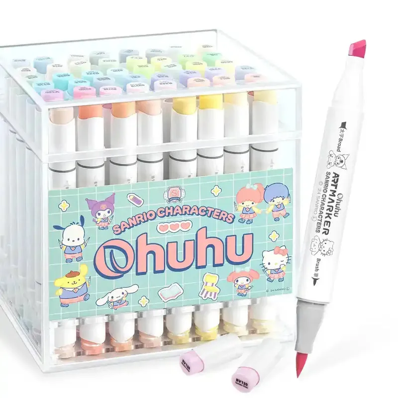 Ohuhu Honolulu Markers 48 Pastel Colors Sanrio Collab Professional Set