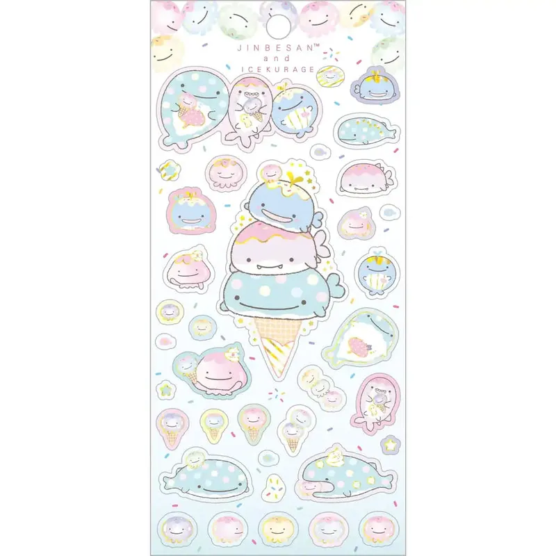 San-X Jinbei-San & Ice Jellyfish Stickers SE61101 20x9.5cm