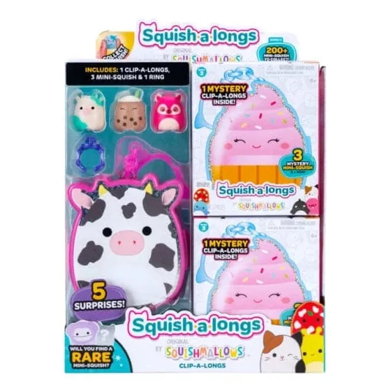 Squish-a-longs Clip-A-Longs by Squishmallows - Series 3 Mystery (1 Pack Chosen at Random)