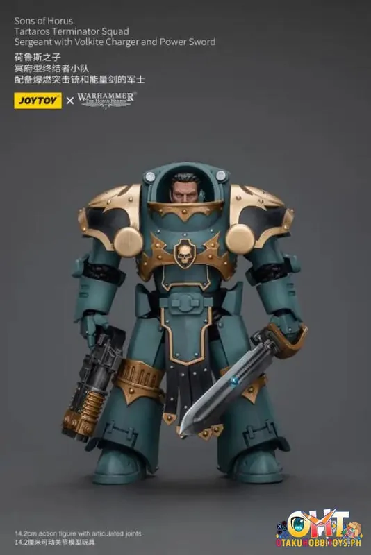 JOYTOY Warhammer 40K 1/18 Sons Of Horus Tartaros Terminator Squad Sergeant With Volkite Charger And Power Sword JT7165